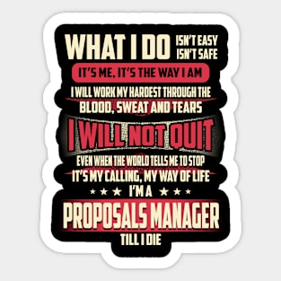 Proposals Manager What i Do Sticker